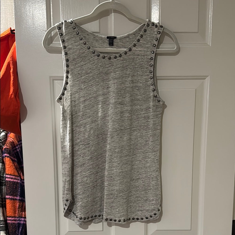 J.Crew light gray linen tank top small